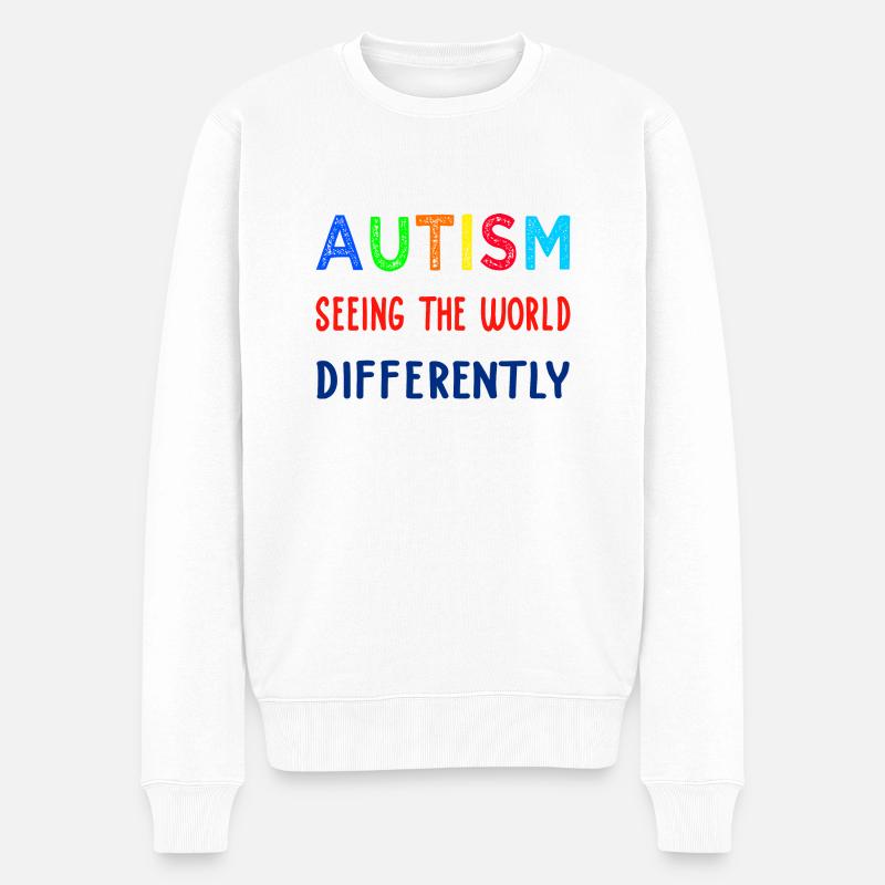Autismus anders sehen - Männer Premium Bio Pullover - Weiß