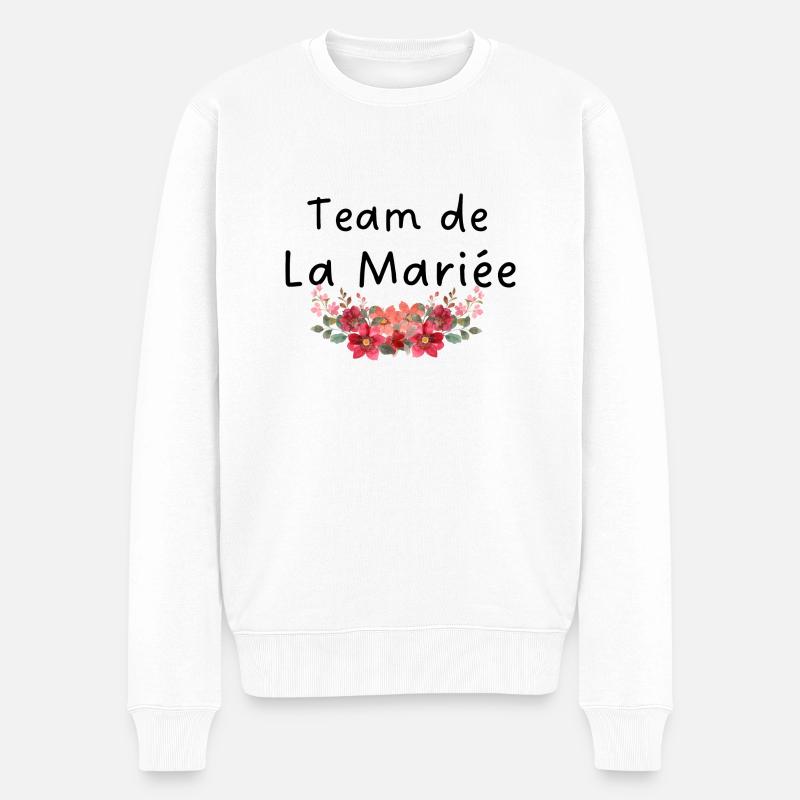 Team de la mariée fleurs - Pull Premium bio Homme - blanc