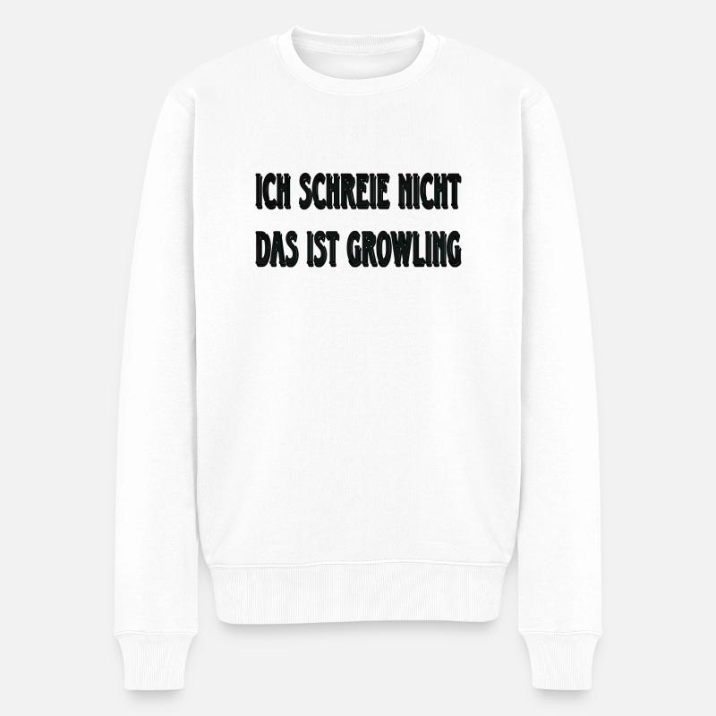 Ich schreie nicht... - Männer Premium Bio Pullover - Weiß