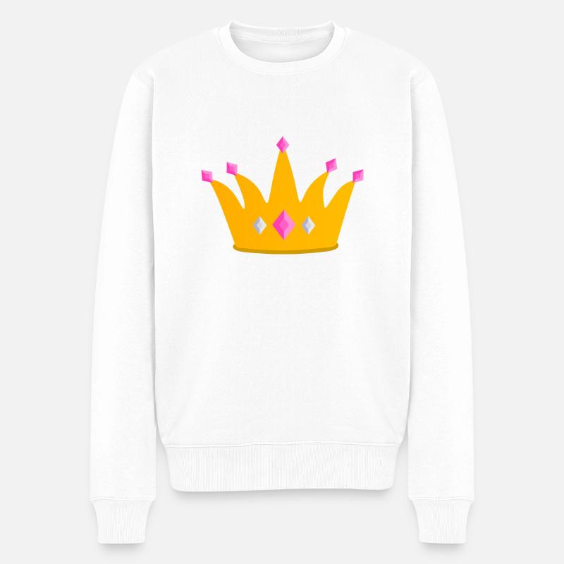 Couronne de princesse rose - Pull Premium bio Homme - blanc