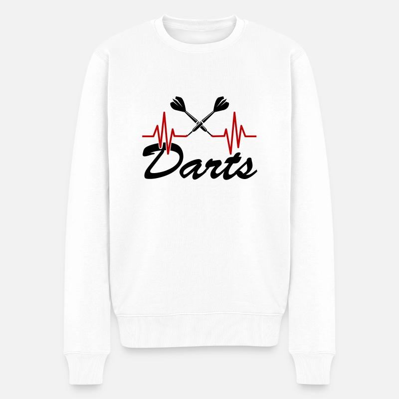 darts 01 - Männer Premium Bio Pullover - Weiß