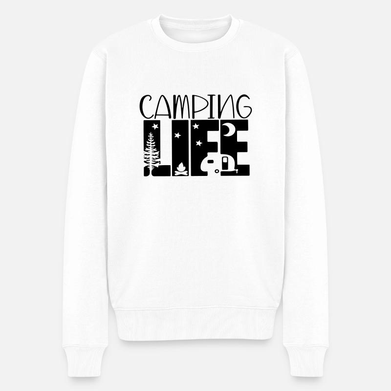 la vie en camping - Pull Premium bio Homme - blanc