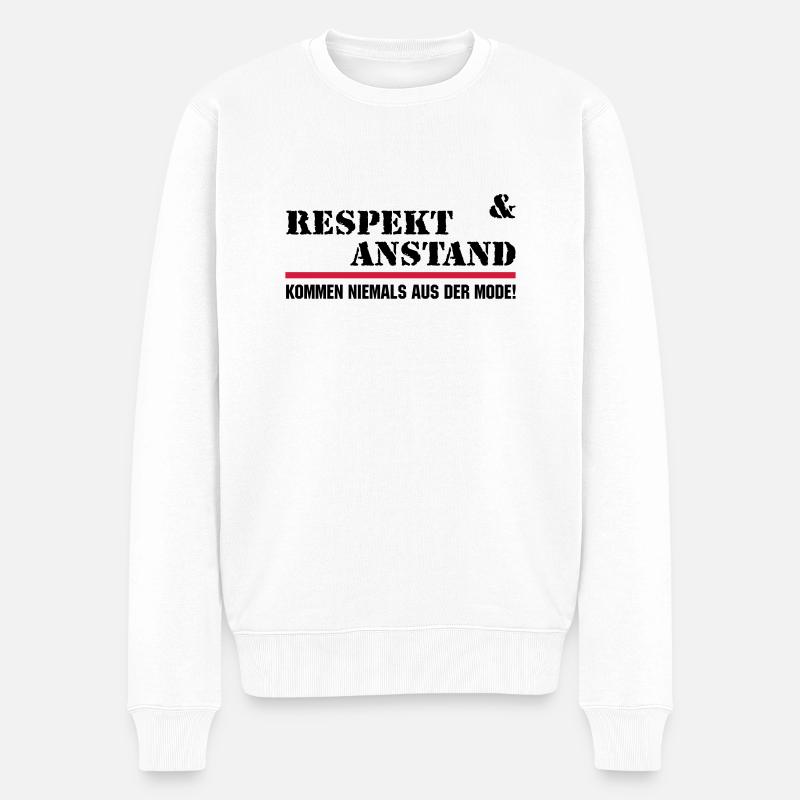 Respekt und Anstand - Männer Premium Bio Pullover - Weiß