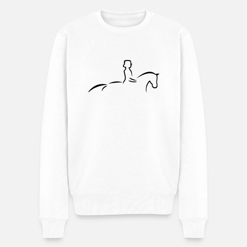 Dressurpferd2.ai - Pull Premium bio Homme - blanc