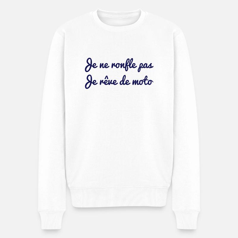 Je ne ronfle pas Moto - Männer Premium Bio Pullover - Weiß