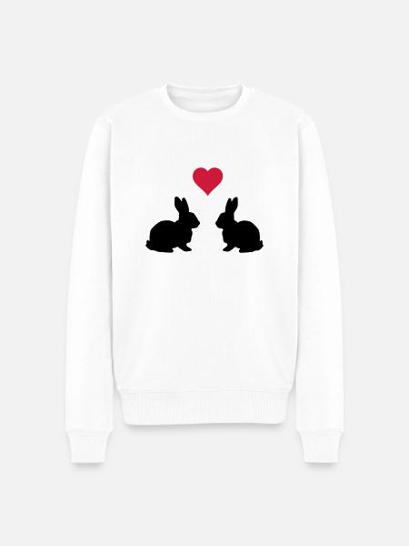 Love Hasen - Männer Premium Bio Pullover - Weiß