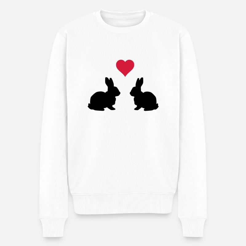 Love Hasen - Männer Premium Bio Pullover - Weiß