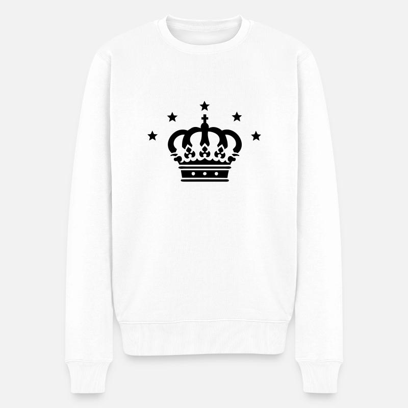 Crown & Etoiles 01.0 - Pull Premium bio Homme - blanc