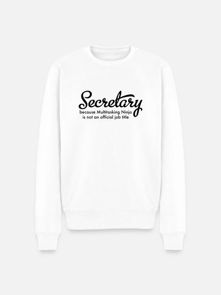 secretary - Männer Premium Bio Pullover - Weiß