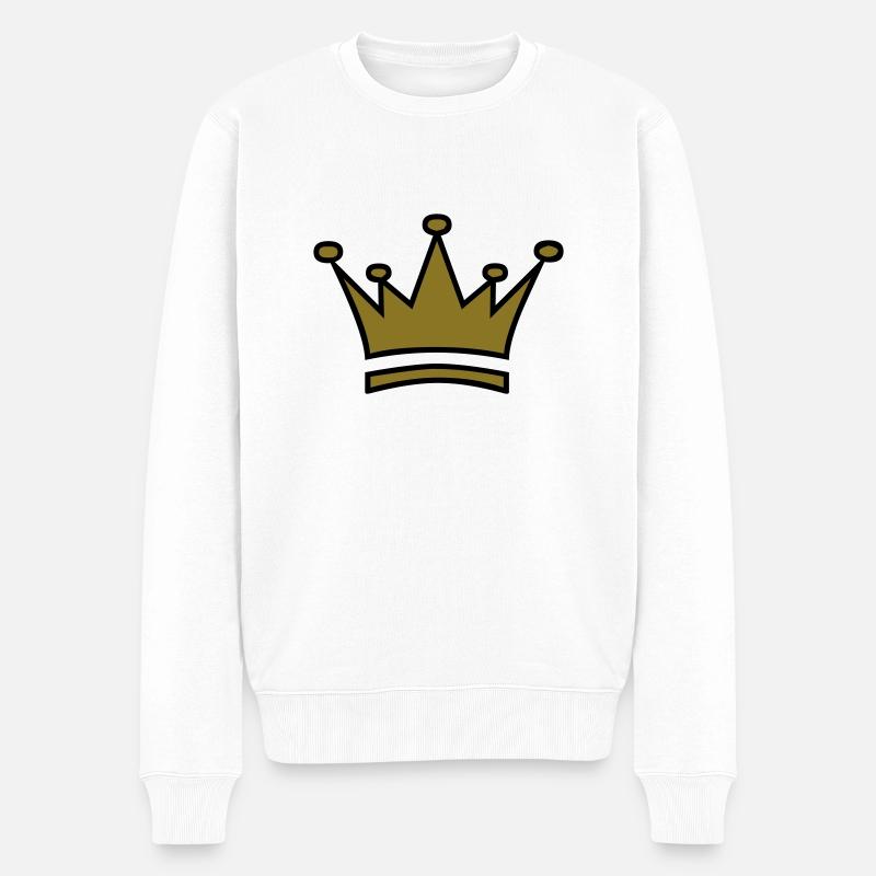 Krone - Männer Premium Bio Pullover - Weiß