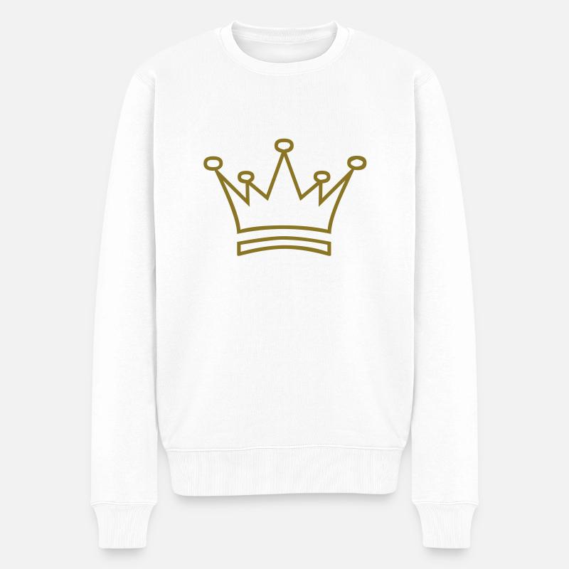 Krone - Männer Premium Bio Pullover - Weiß