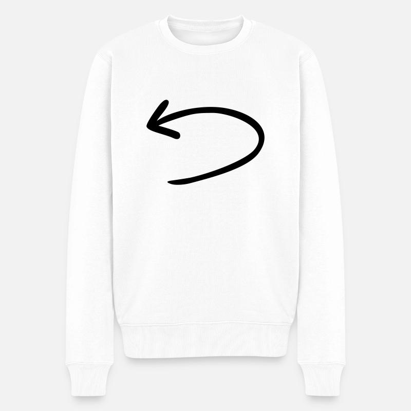 Pfeil zurück umgekehrt - Männer Premium Bio Pullover - Weiß