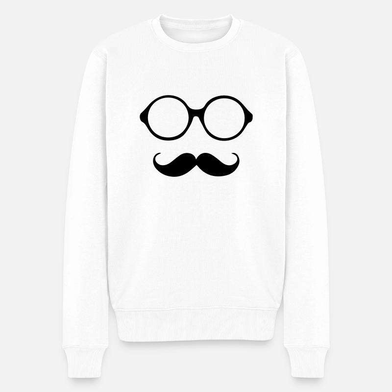 Moustache - Pull Premium bio Homme - blanc