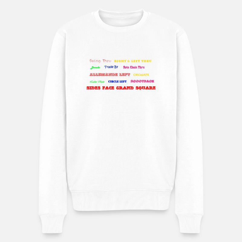 Square Dance Figuren - Männer Premium Bio Pullover - Weiß