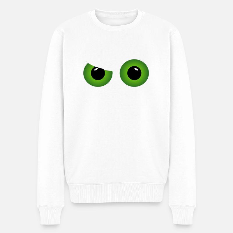 yeux verts frais - Pull Premium bio Homme - blanc