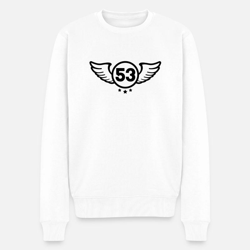 shield_53__f1 - Männer Premium Bio Pullover - Weiß