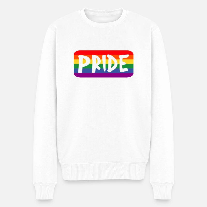 Fierté arc-en-ciel - Pull Premium bio Homme - blanc