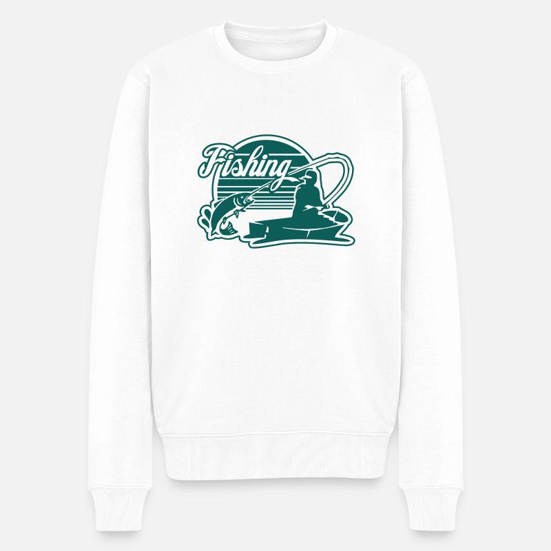 fishing - Männer Premium Bio Pullover - Weiß