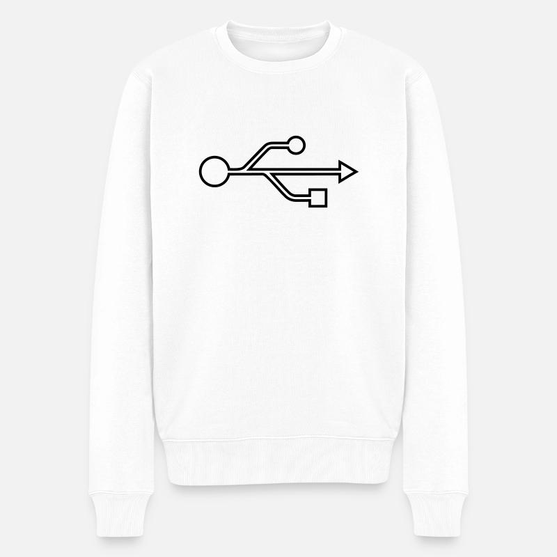 USB - Pull Premium bio Homme - blanc