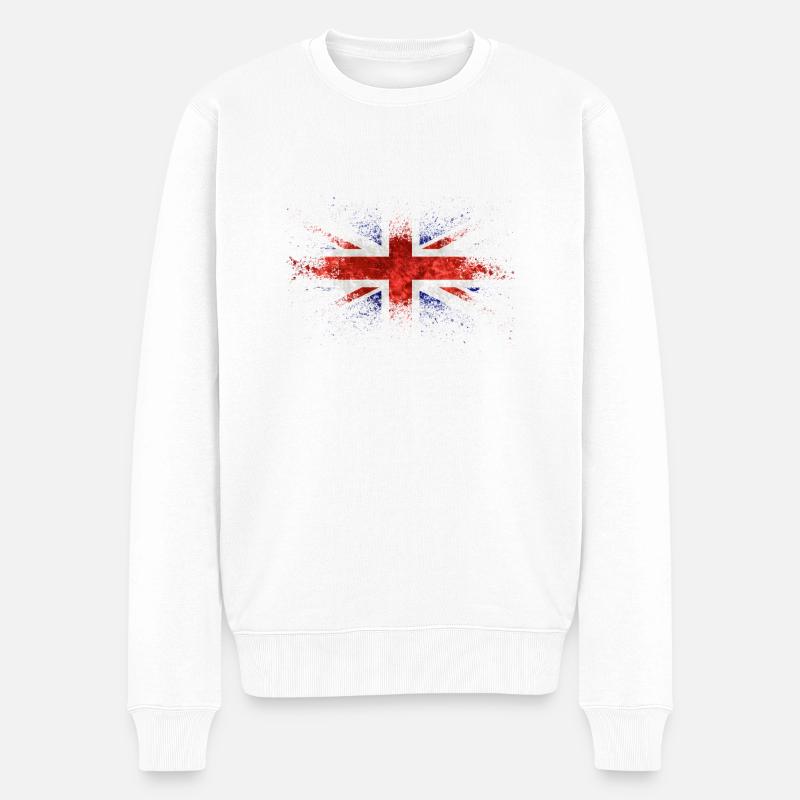 groß britannien - Männer Premium Bio Pullover - Weiß