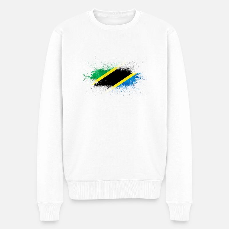 Tanzania - Männer Premium Bio Pullover - Weiß