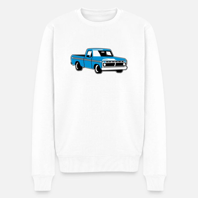 klassicher Pickup - Männer Premium Bio Pullover - Weiß