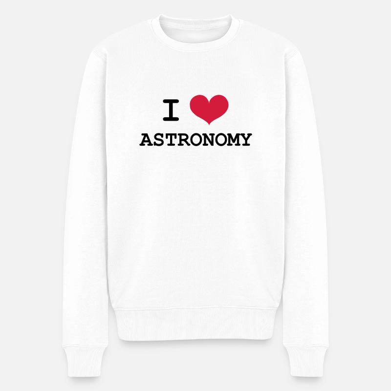 I Love Astronomy - Männer Premium Bio Pullover - Weiß