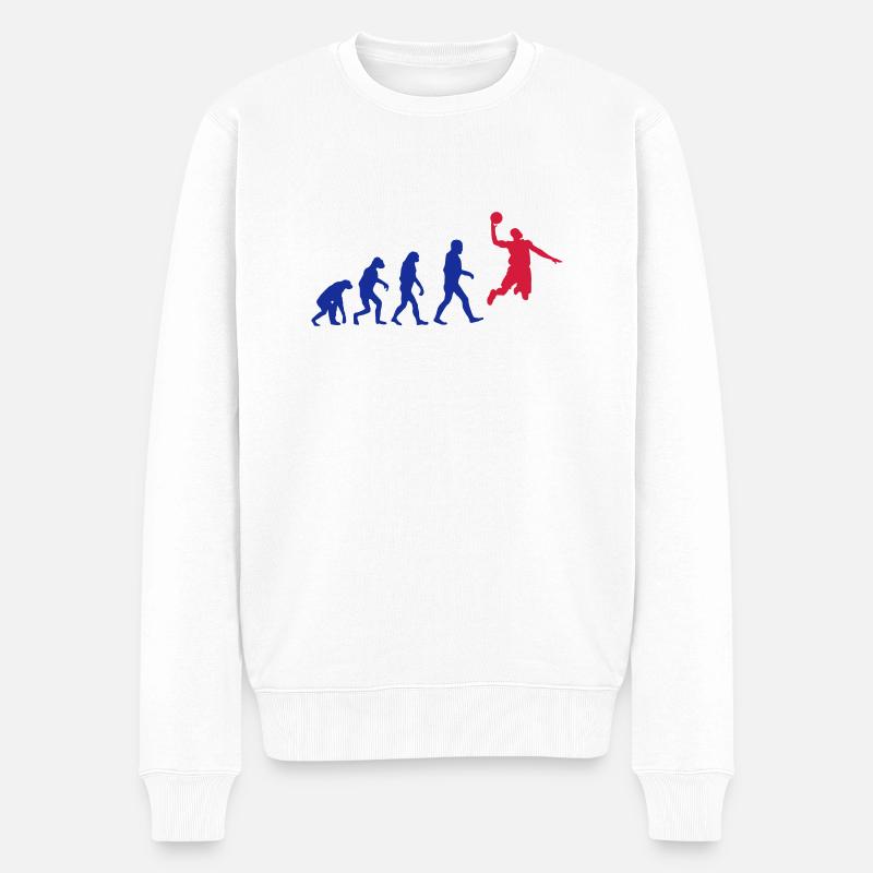 Basketball evolution logo - Männer Premium Bio Pullover - Weiß