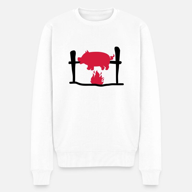 Grillen - Männer Premium Bio Pullover - Weiß