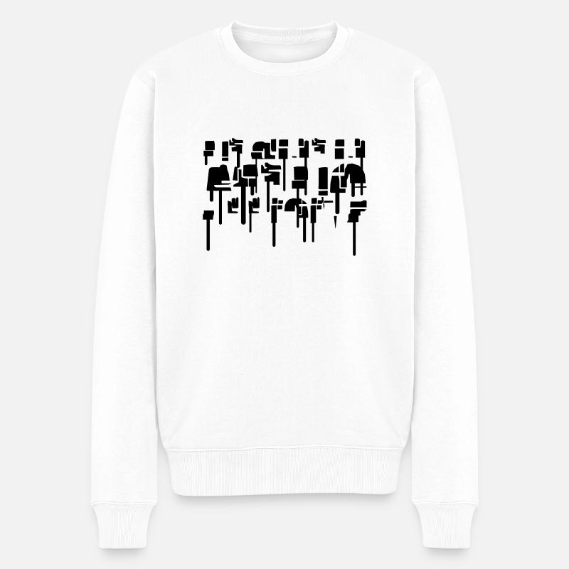 Abstraktes Graffiti - Männer Premium Bio Pullover - Weiß