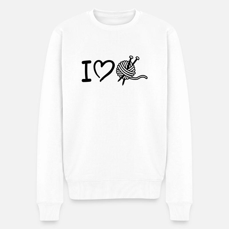 Stricken - Männer Premium Bio Pullover - Weiß