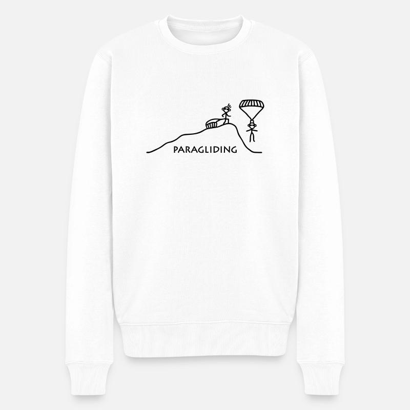 Paragliding vom Berg - Männer Premium Bio Pullover - Weiß