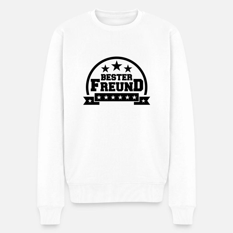 Bester Freund - Männer Premium Bio Pullover - Weiß