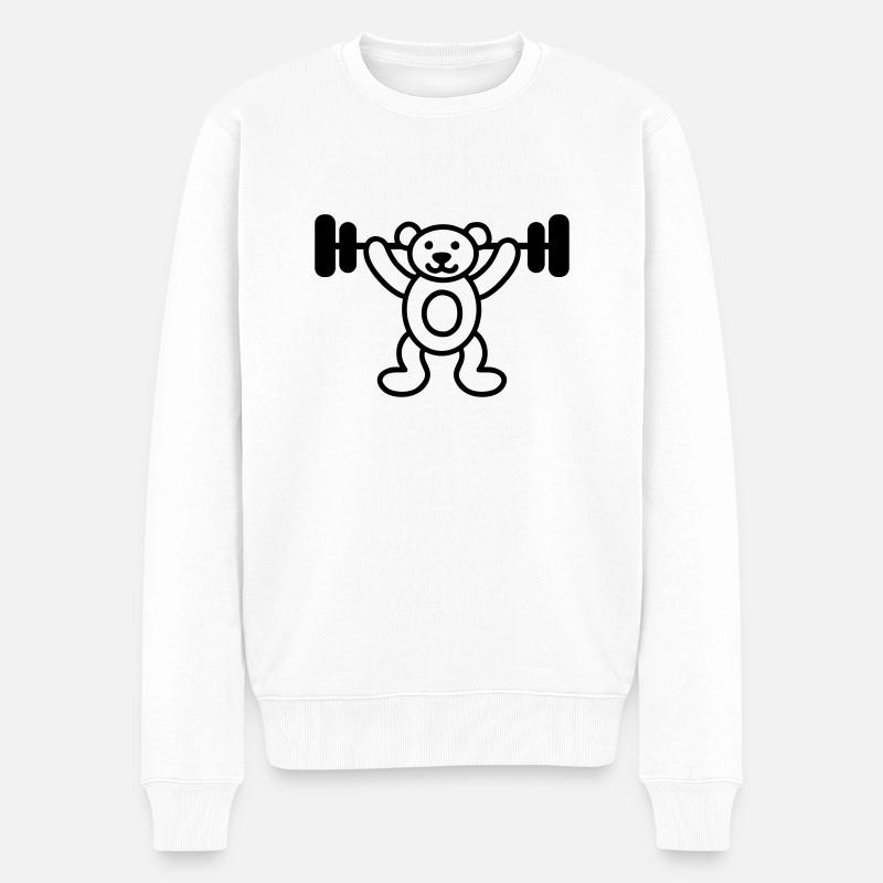 Bodybuilder bear - Men's Premium Organic Jumper - white