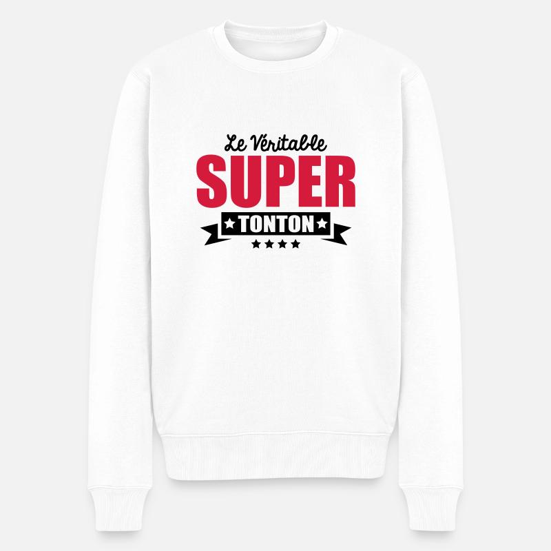 le véritable super tonton - Pull Premium bio Homme - blanc
