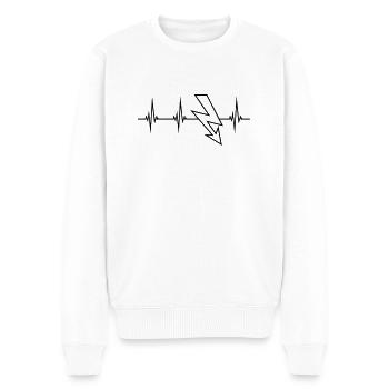 elektrisch kabel strom puls herzschlag frequenz bl - Männer Premium Bio Pullover - Weiß - Vorne - Thijin (182cm)
