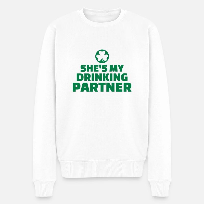 Drinking partner - Pull Premium bio Homme - blanc