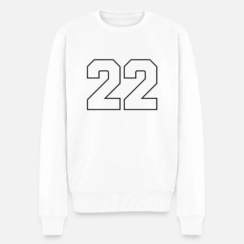 22 - Männer Premium Bio Pullover - Weiß