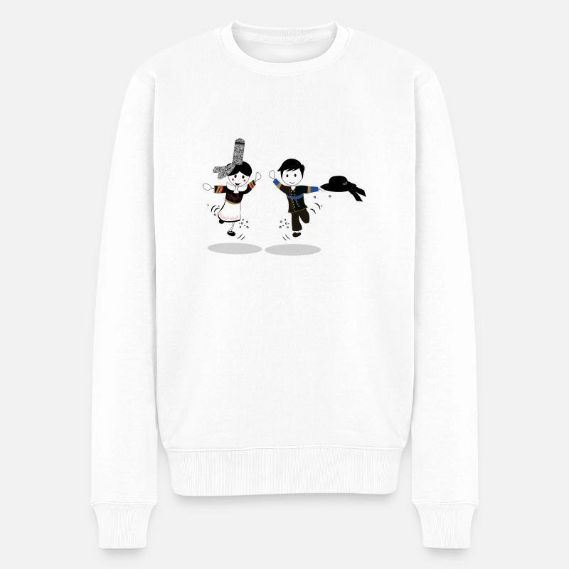 Bretonische Charaktere - Männer Premium Bio Pullover - Weiß