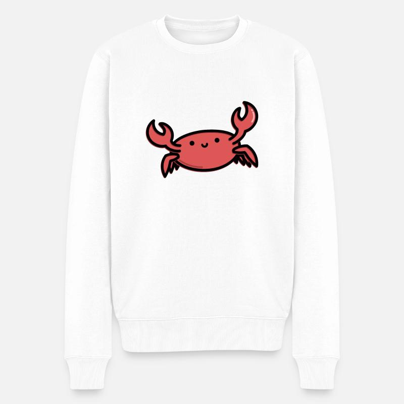 Süße Krabbe - Männer Premium Bio Pullover - Weiß