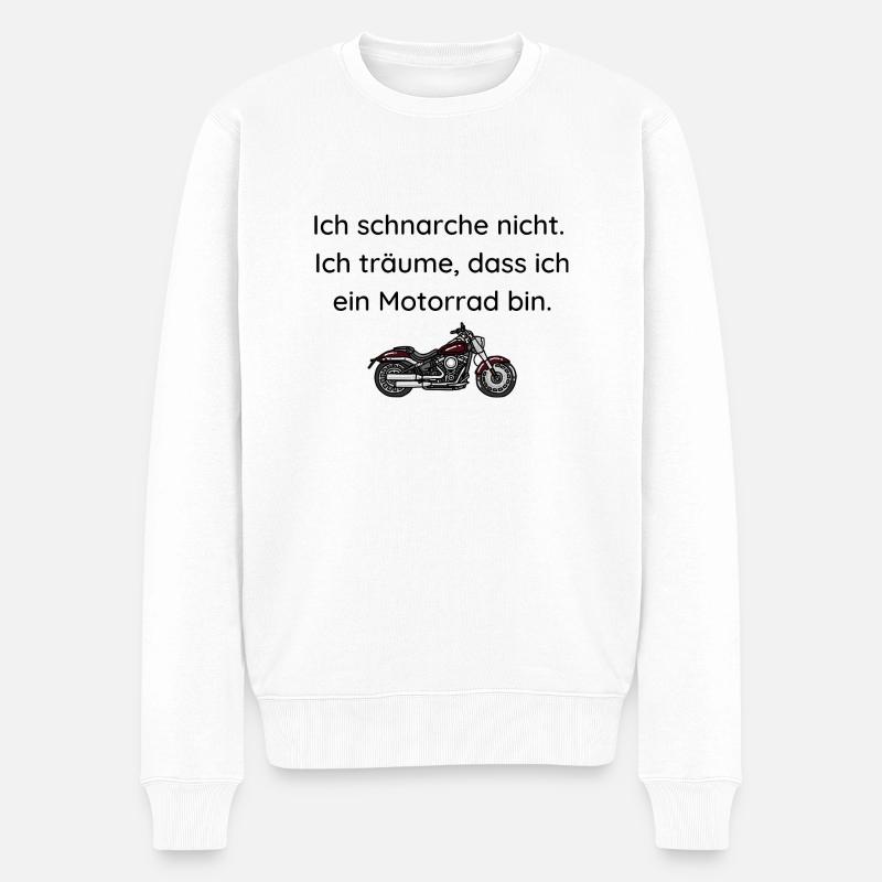 Ich schnarche nicht - Männer Premium Bio Pullover - Weiß
