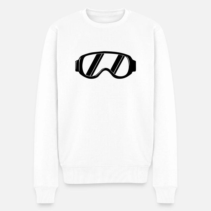 Skibrille - Männer Premium Bio Pullover - Weiß