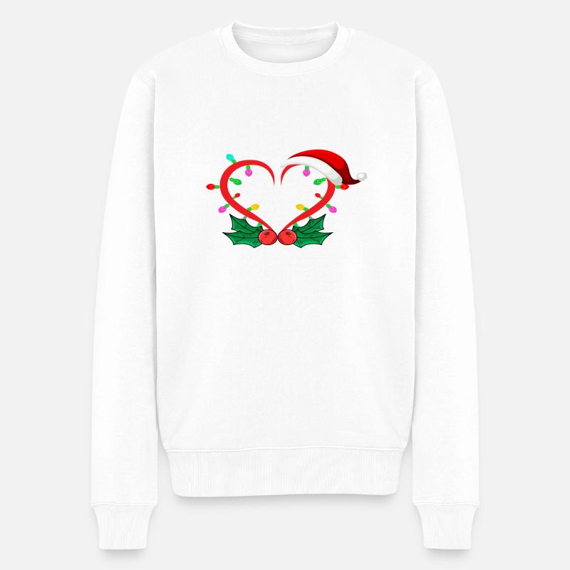 Santa Heart - Männer Premium Bio Pullover - Weiß