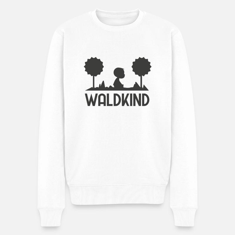 Waldkind - Männer Premium Bio Pullover - Weiß
