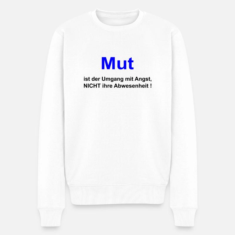 Mut Abenteuer leben - Männer Premium Bio Pullover - Weiß