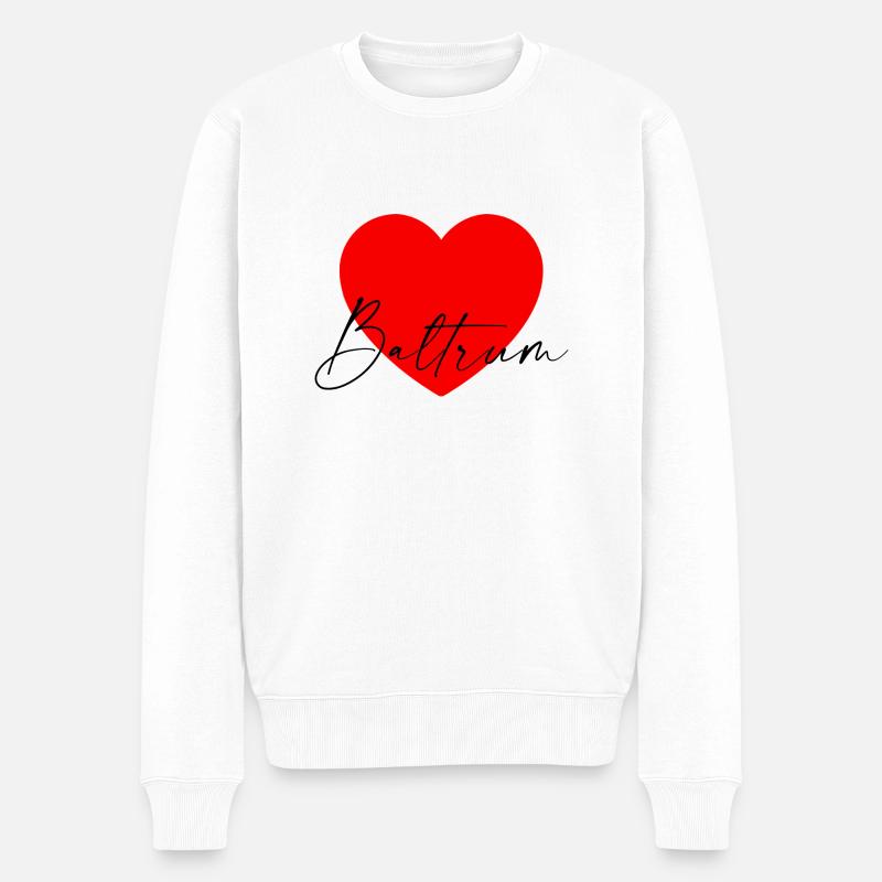 i Love Baltrum - Männer Premium Bio Pullover - Weiß