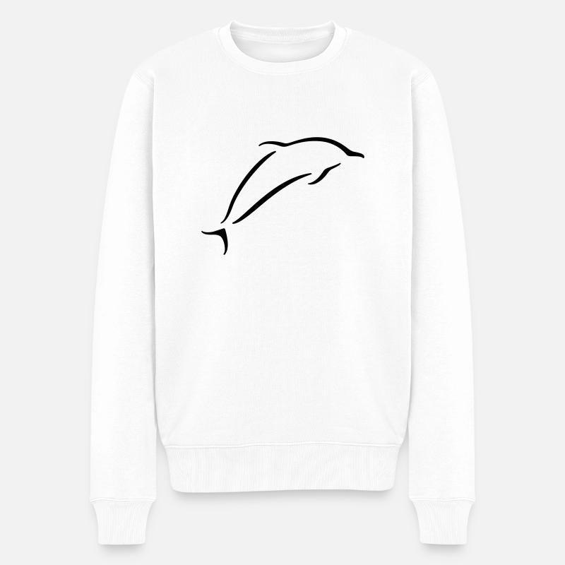 Delphin - Männer Premium Bio Pullover - Weiß