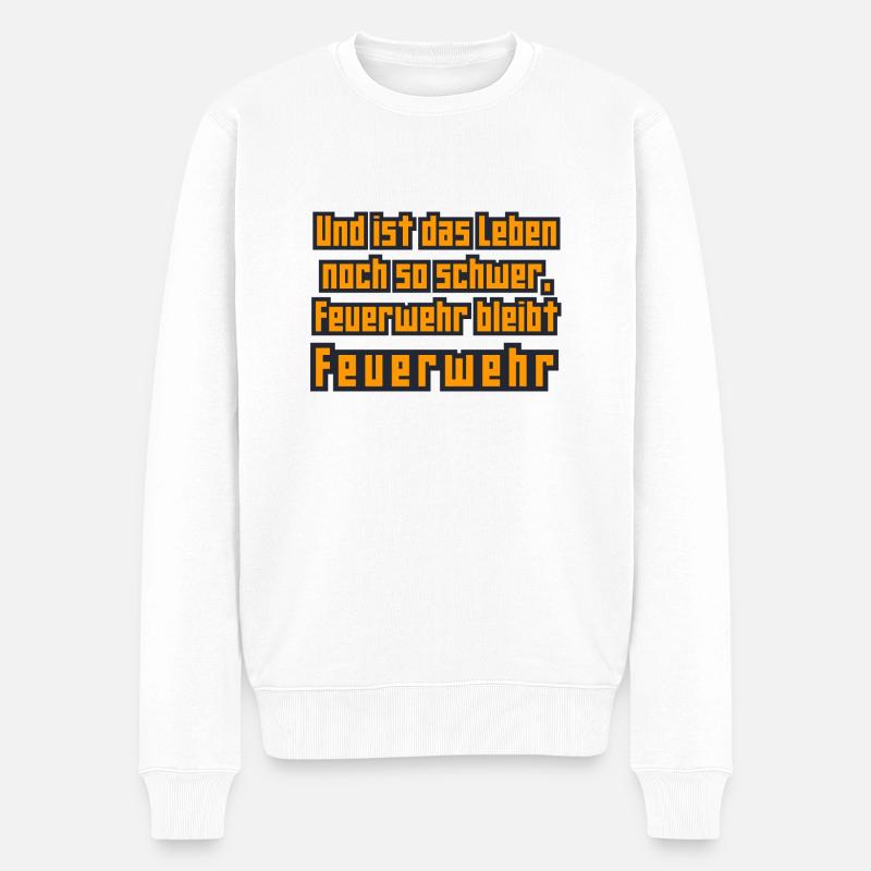Feuerwehr bleibt Feuerwehr - Männer Premium Bio Pullover - Weiß