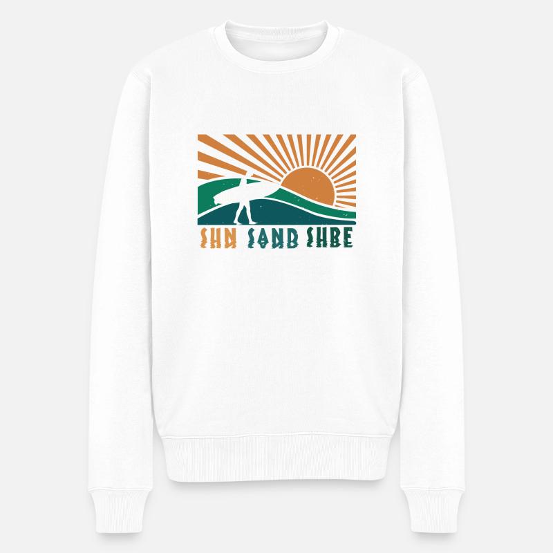 SUN SAND SURF 2 - Männer Premium Bio Pullover - Weiß