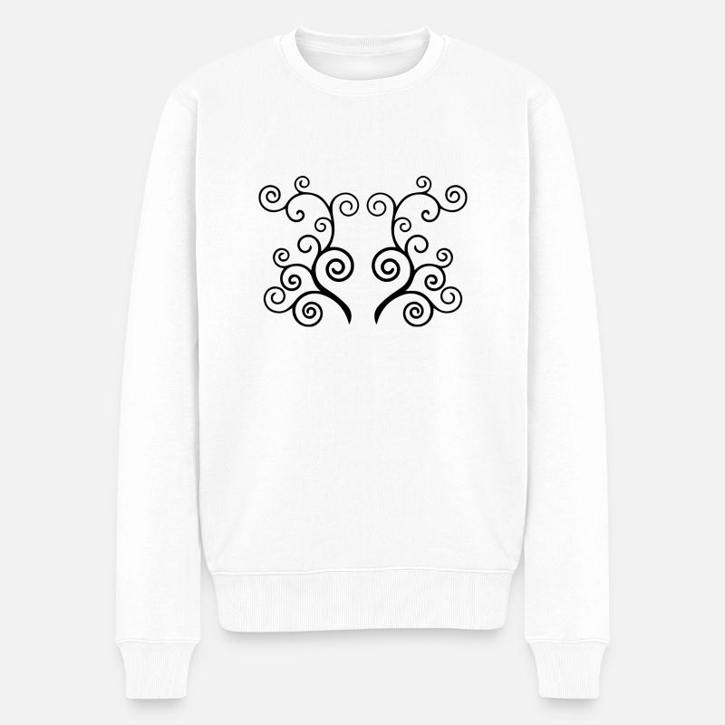 Flower Blume Pflanze - Männer Premium Bio Pullover - Weiß